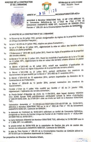 EN VENTE 2LOTS COLLES DE 500M2