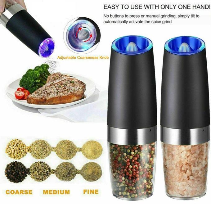 Moulin à Sel Et Poivre électrique à Gravité Avec Lumière Led Bleue