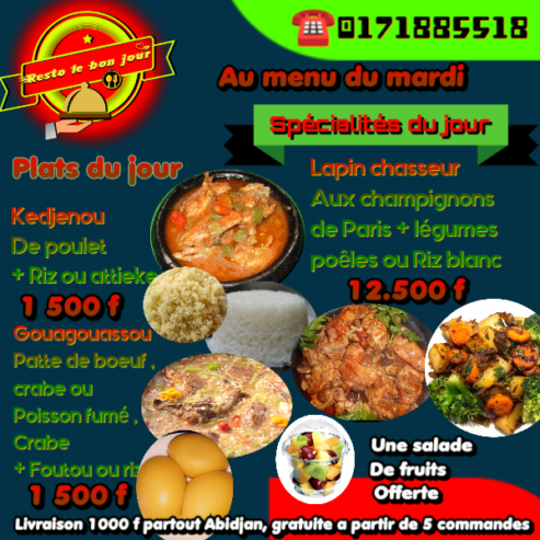 Cuisine africaine sur Commande à livrer