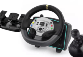 Simulateur de conduite à 900 degrés manuel avec toute les 3 pédales couleur noir compatible avec PC PS3 PS4 PS5 et Xbox produit neuf disponible