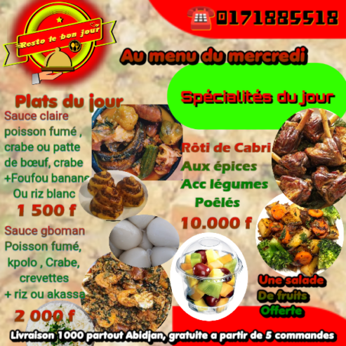 Cuisine africaine sur Commande à livrer