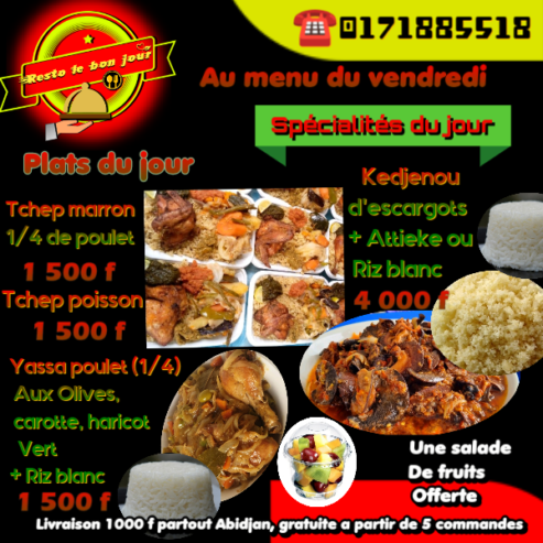 Cuisine africaine sur Commande à livrer