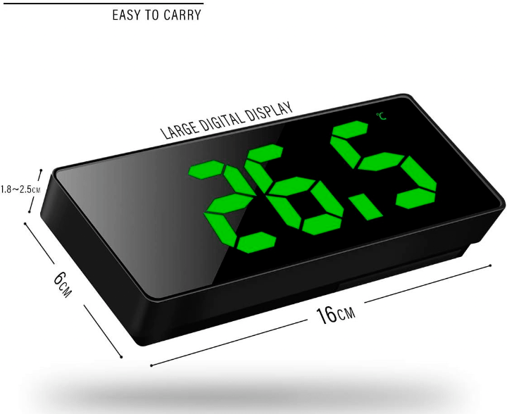 Réveil Numérique, 6,7 “LED Horlogue Digitale Réveil de Cheve