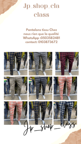 Pantalon tissus en carreau