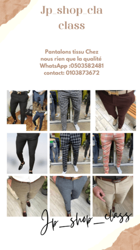 Pantalon tissus en carreau