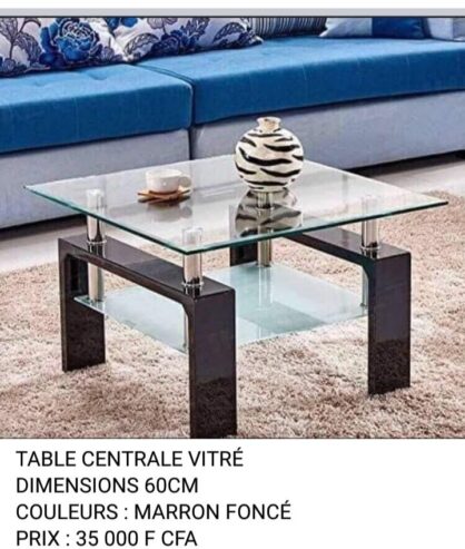 TABLE CENTRALE VITRE TREMPÉ