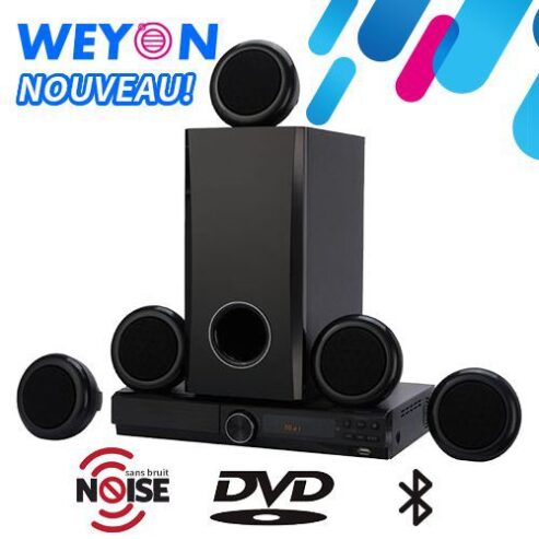 WEYON 358 Home Cinéma 5.1 -DVD – USB – 300W – Noir