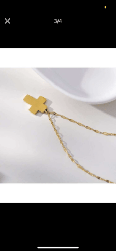 Chaîne à pendentif mini croix en acier inoxydable