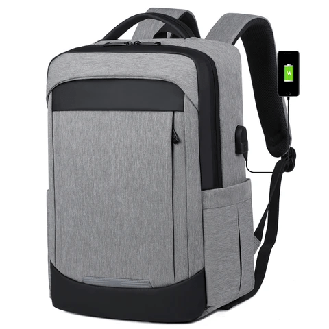 Sac à dos imperméable gris grande capacité