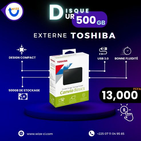 DISQUE DUR EXTERNE TOSHIBA 500GIGA