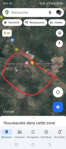 Vente de terrain Sahabo en face de Gestoci Yakro