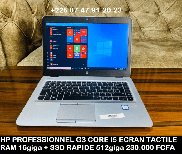 HP G3PRO CORE i5 ECRAN TACTILE RAM 16giga + SSD 512giga