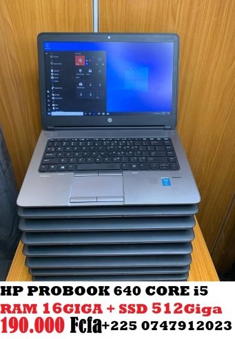 HP PROBOOK CORE i5 RAM 16giga + SSD 512go