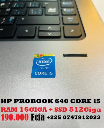 HP PROBOOK CORE i5 RAM 16giga + SSD 512go